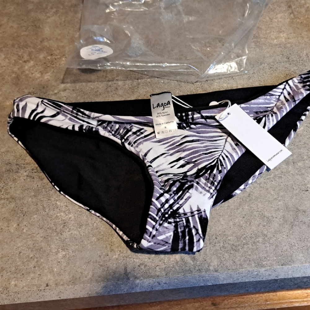Black and White Patterned Bikini Bottom